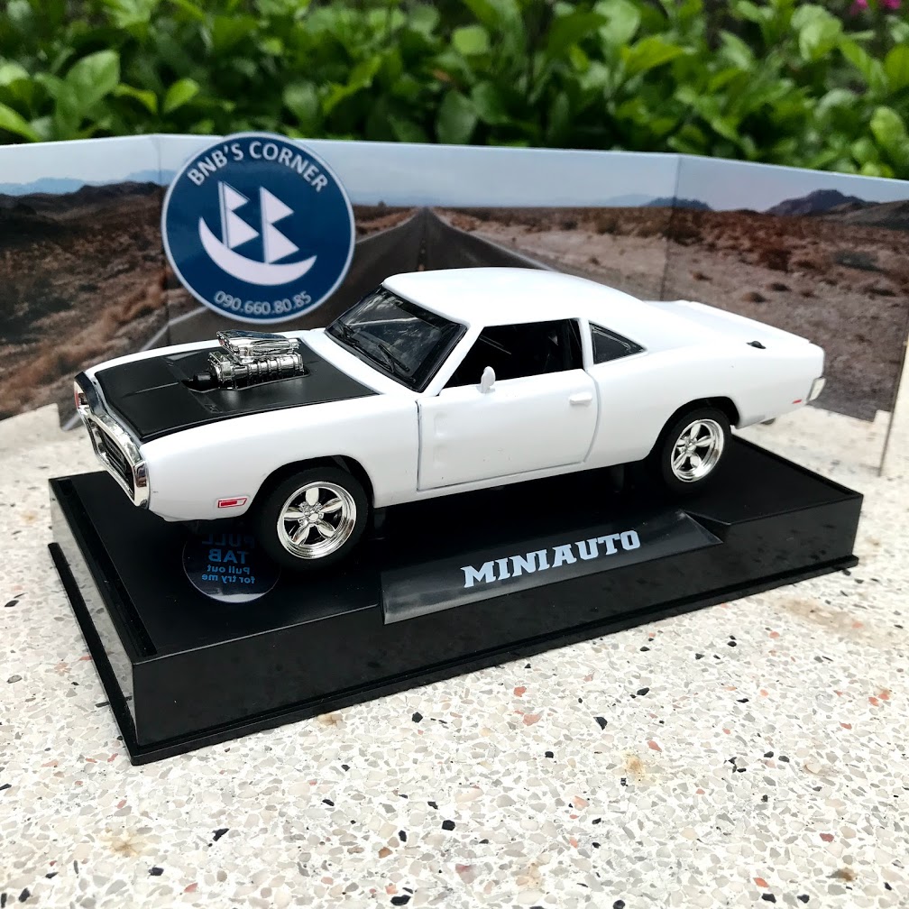 [BNB's Corner] Xe mô hình 1970 Dodge Charger R/T tỷ lệ 1:32 Mini Auto - Full box