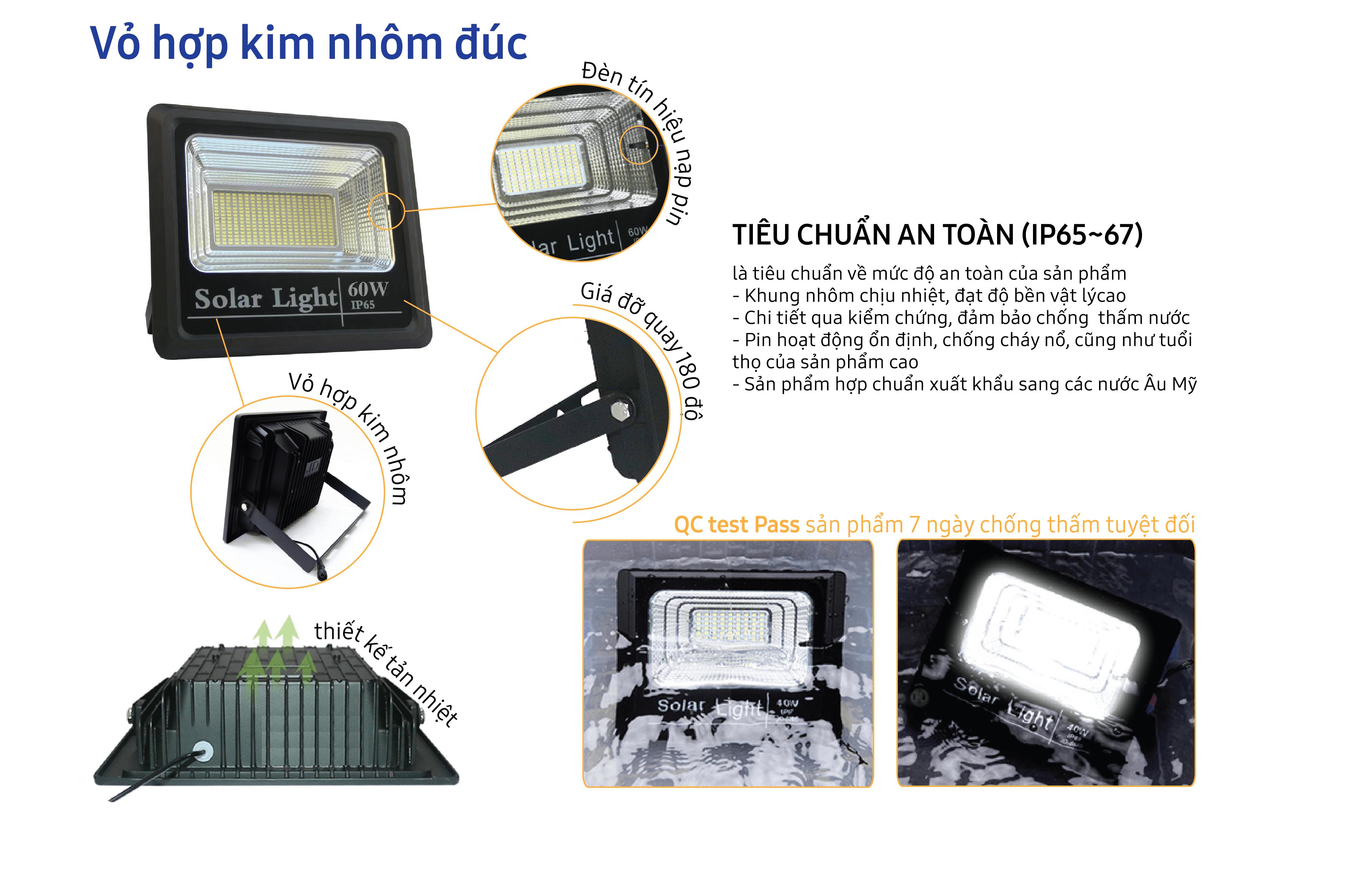 Đèn Pha LED Năng Lượng Mặt Trời VKT-S01-300w