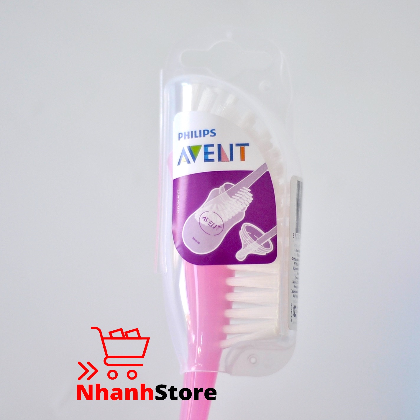 Cọ lau chùi, rửa bình sữa Avent 360 độ [To, cứng, chắc chắn] [Lau được bên trong núm]