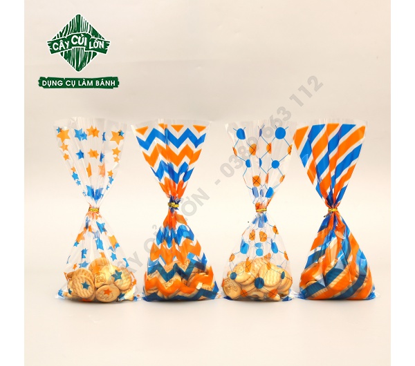 SET 50 TÚI KIẾNG SỌC MÀU 12.5X27CM (gồm dây kẽm)