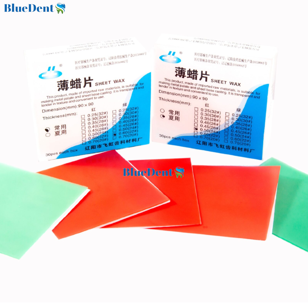 Sáp lá đỏ vuông , sáp lá mỏng 0.5mm vuông 90 x 90 mm labo nha khoa