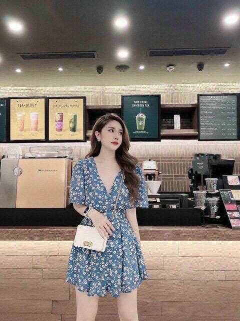Jum nữ chất voan cao cấp phối hoa nhí siêu xinh