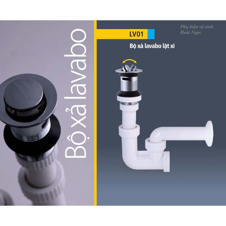 LV01 - Bộ xả lavabo lật (có xi) HÙNG ANH