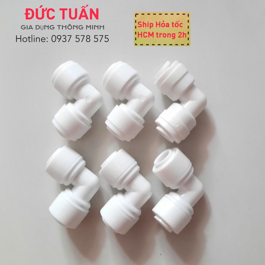 Bộ 2 co vuông phi 6 mm - co nhấn 2 đầu nối nhanh