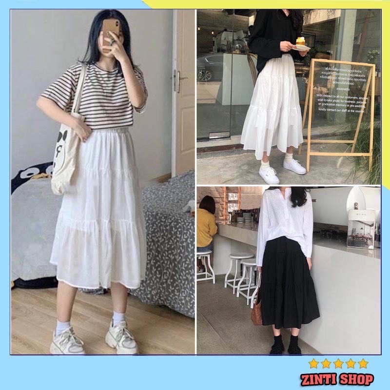 Chân Váy Nữ Voan 2 lớp Siêu Xinh 2 màu Zinti