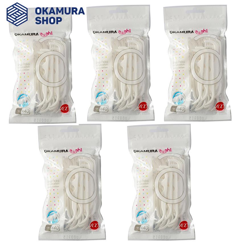 Combo 5 gói tăm chỉ kẽ răng asahi okamura 40p
