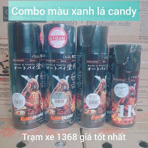 SƠN SAMURAI COMBO SƠN XỊT MÀU XANH LÁ KẸO GỒM 4 CHAI