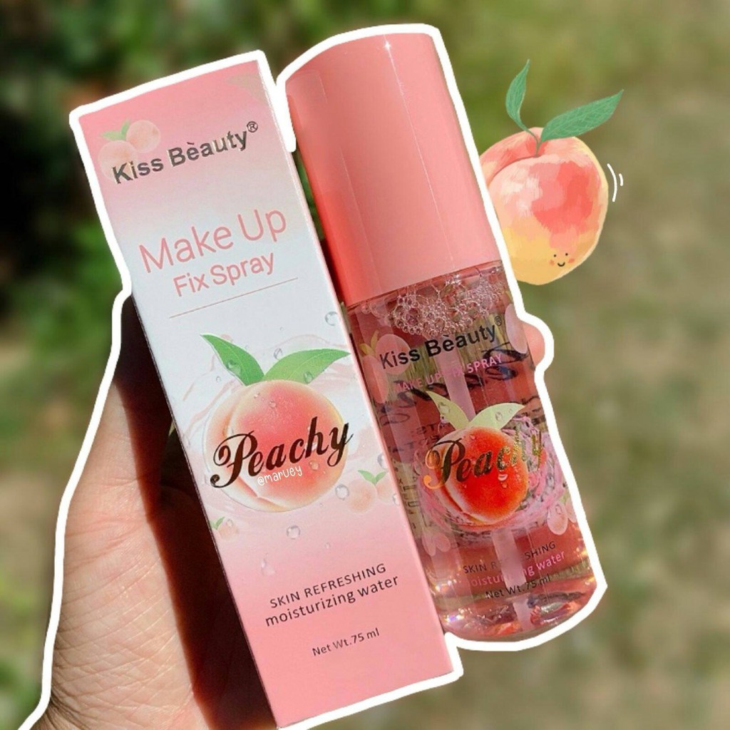 Xịt Khoáng Khóa lớp Nền Trang điểm Kiss Beauty Peachy - Hương Đào