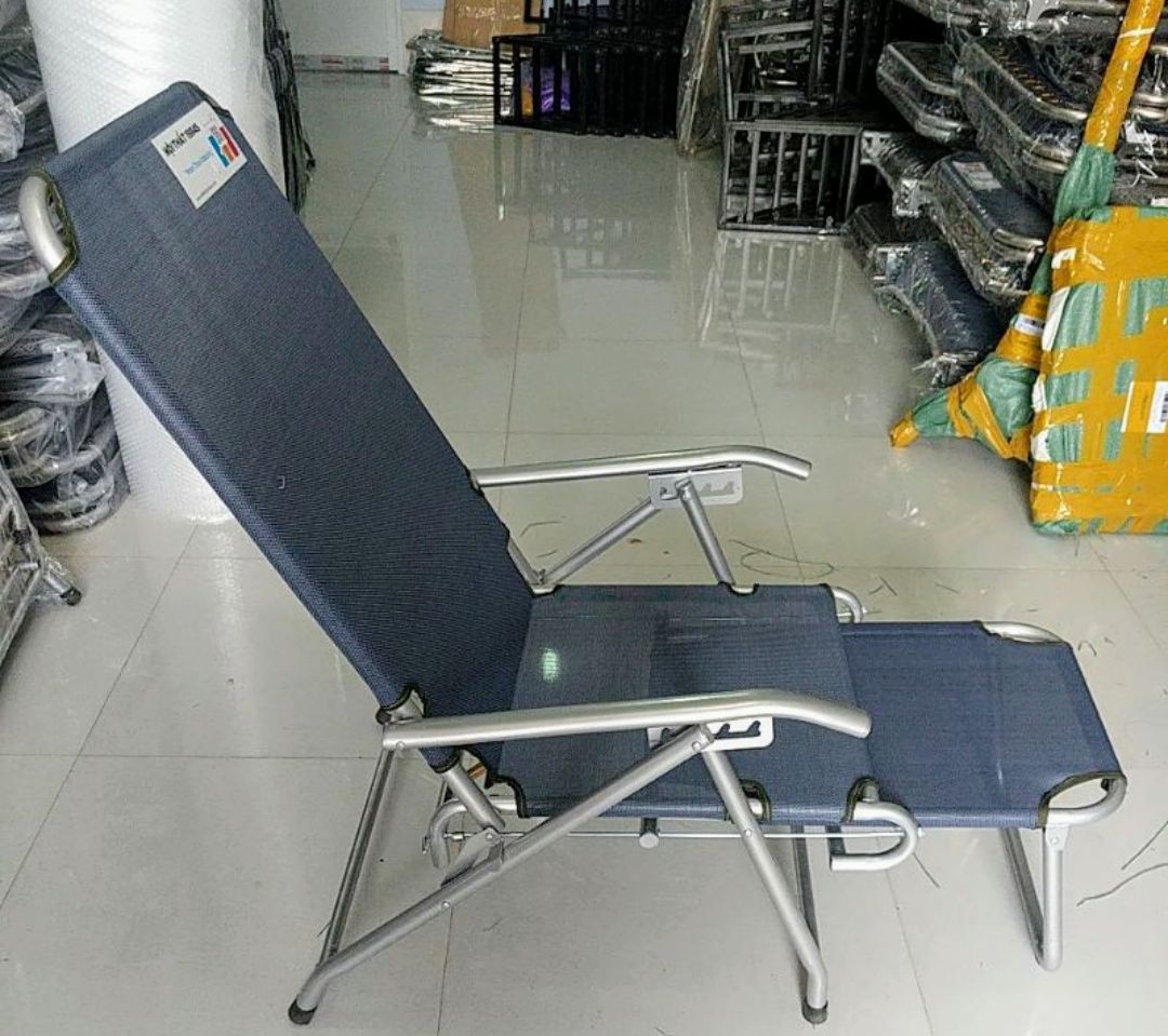 Ghế bố xếp có vĩ gác chân - dày nặng - khung và bạt phủ đủ chát liệu