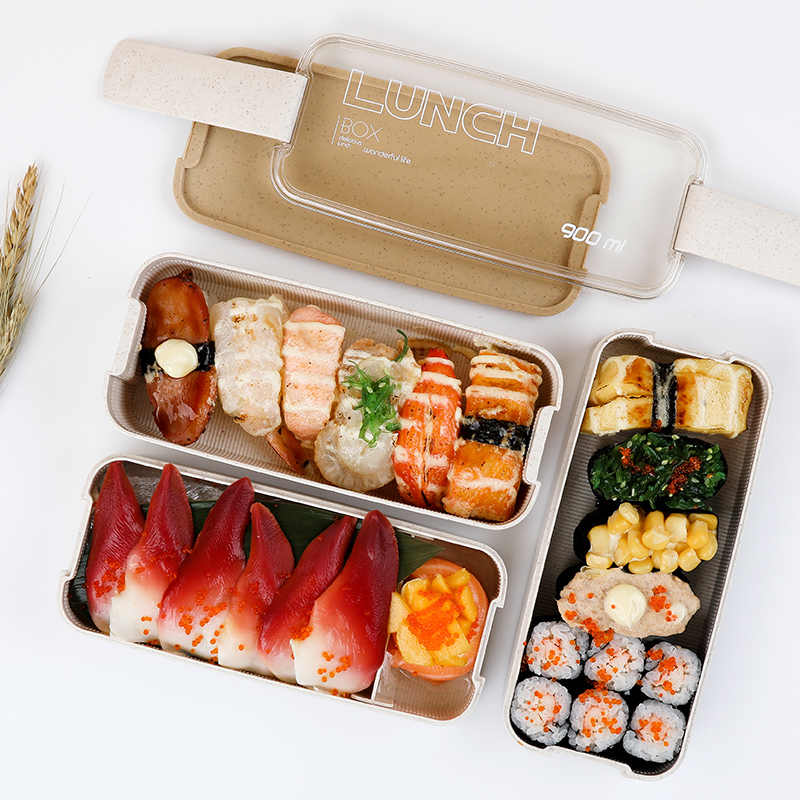 Hộp Cơm Lúa Mạch 3 Tầng Lunch Box Dung Tích 900ml