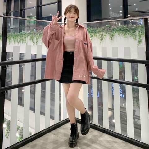 [HCM]áo khoác kaki nhung sơ mi