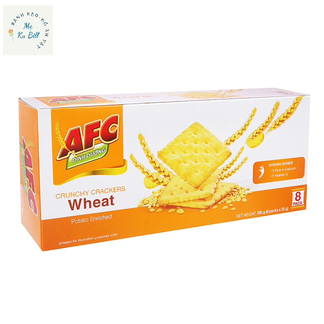 Bánh dinh dưỡng AFC vị Lúa mì (hộp 200g/8 gói)