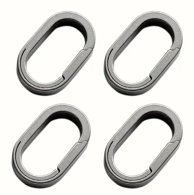 Ring móc khóa titan hình ovan (1 cái)