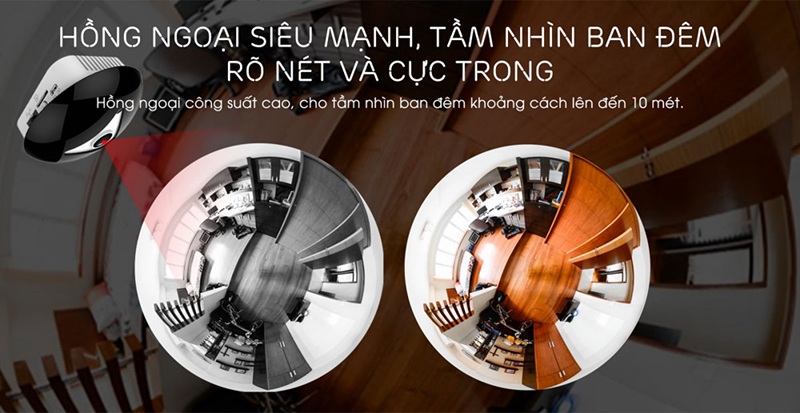 Camera Ip Wifi EbitCam Fisheye EBF2 (3.0 MP) - EBF2 ốp Trần