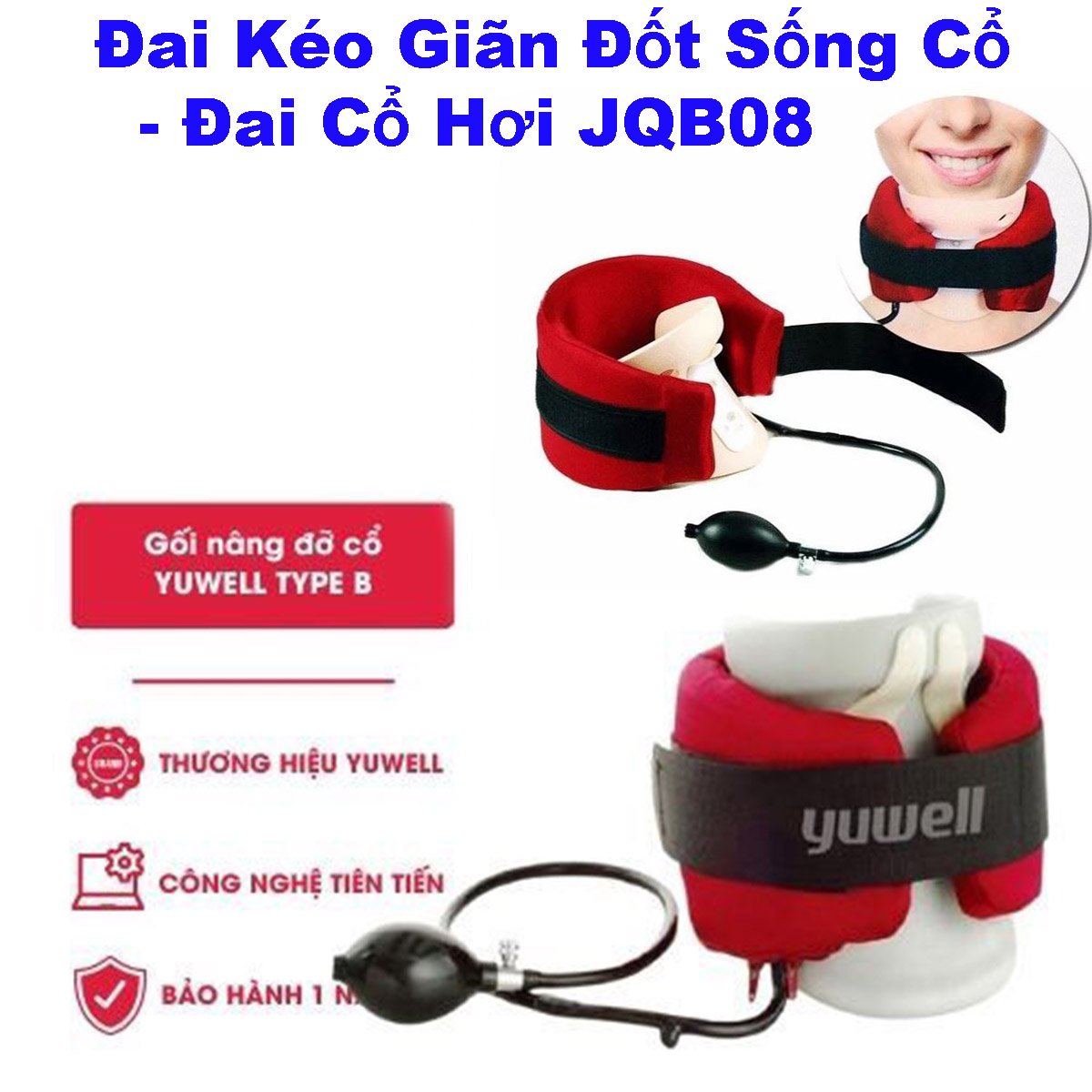 Đai cổ hơi - đai kéo giãn đốt sống cổ yuwell jqb08