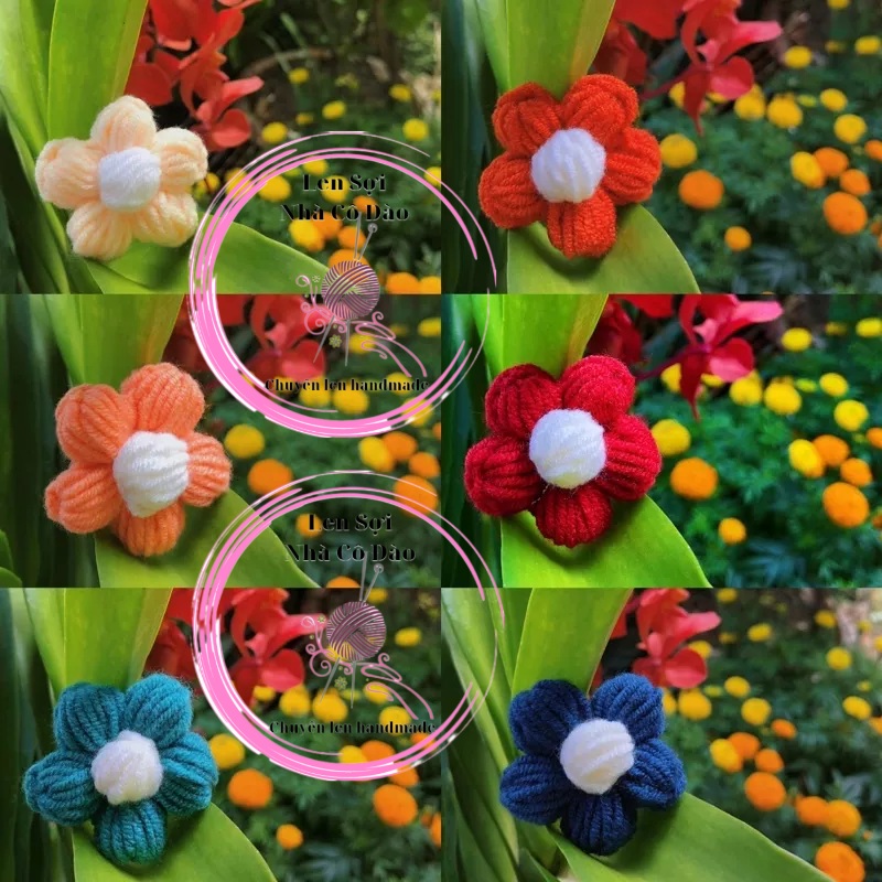 HOA LEN HANDMADE TRANG TRÍ ÁO, BALO  (ĐƯỢC CHỌN MÀU)