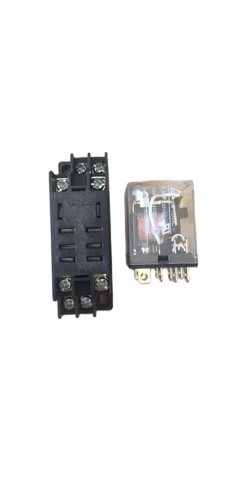 Rơ le trung gian 8 chân 220v 10A bao gồm đế