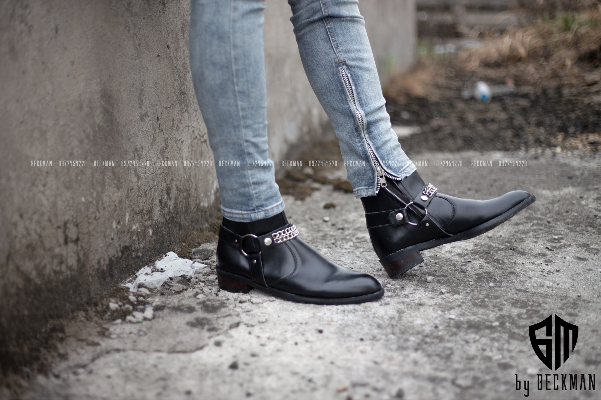 Giày nam Harness Boots kiểu dáng đường phố Hót Nhất.