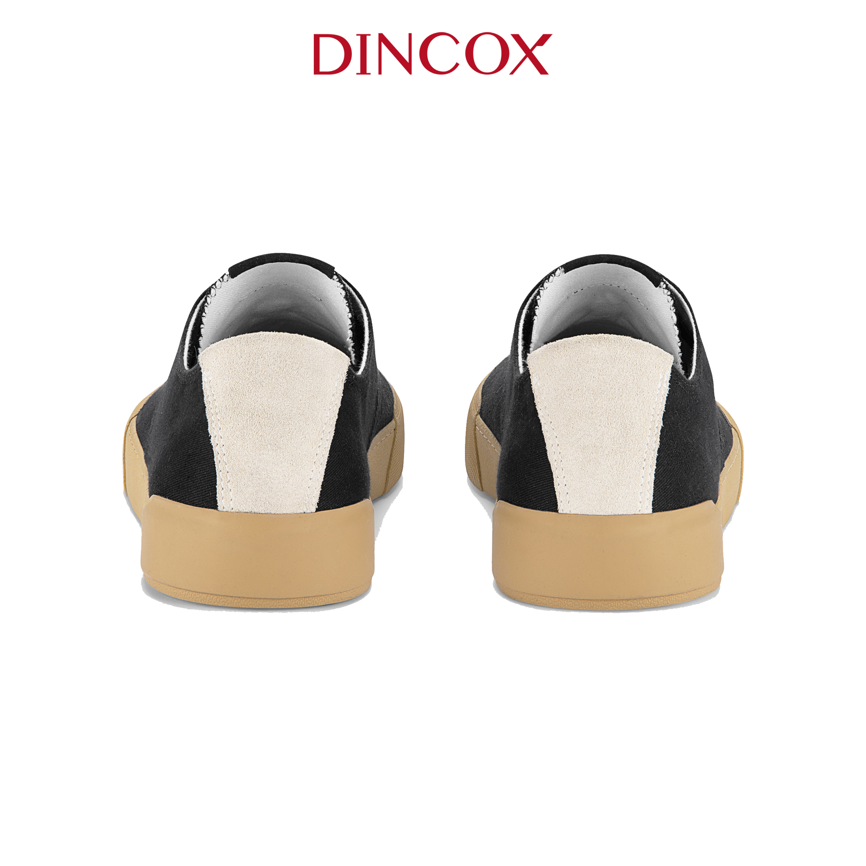 Giày Sneaker Vải Canvas Nam Nữ E22 Black Thanh Lịch Dincox