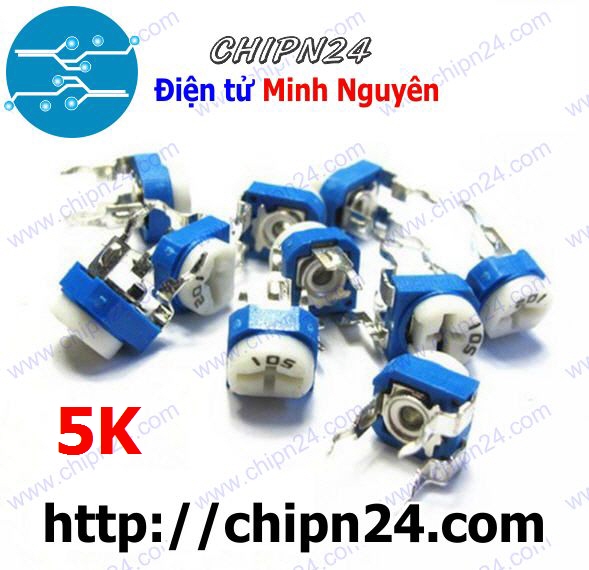 [5 con] (KG2) Biến trở cúc áo 5K RM065 (Biến trở tam giác 502)