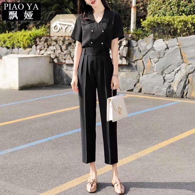 Quần baggy nữ lưng cao công sở đẹp DOLOXI 3 khuy cao cấp Hàn Quốc Q198