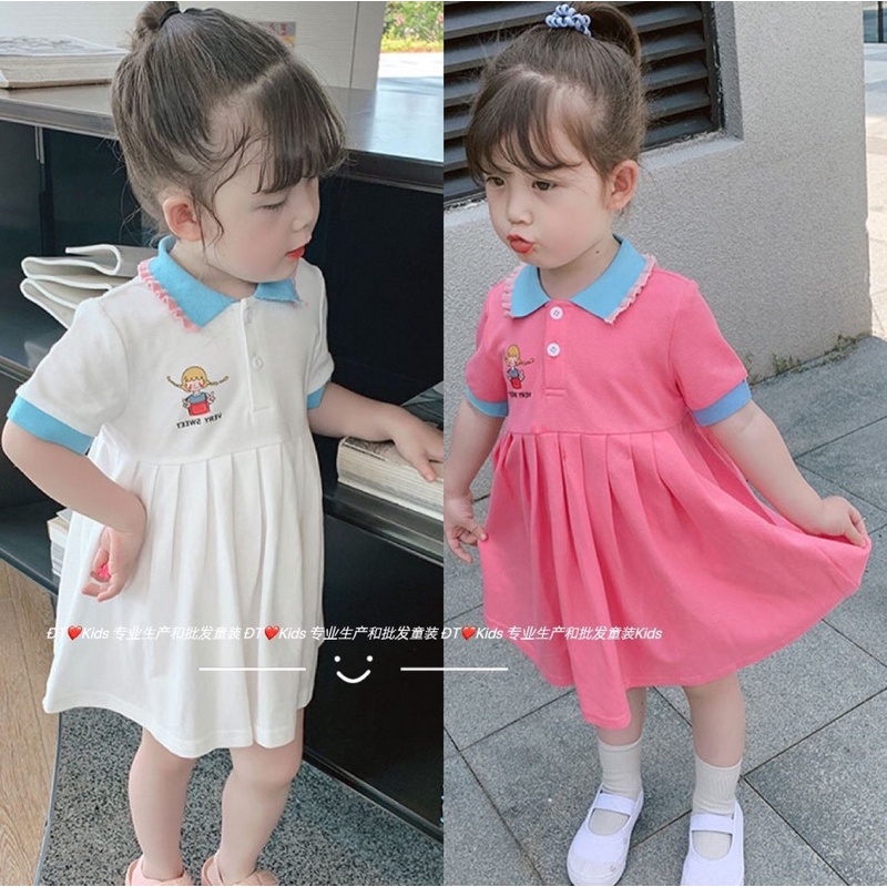 Váy polo cotton bayby doll cô gái siêu xinh cho bé