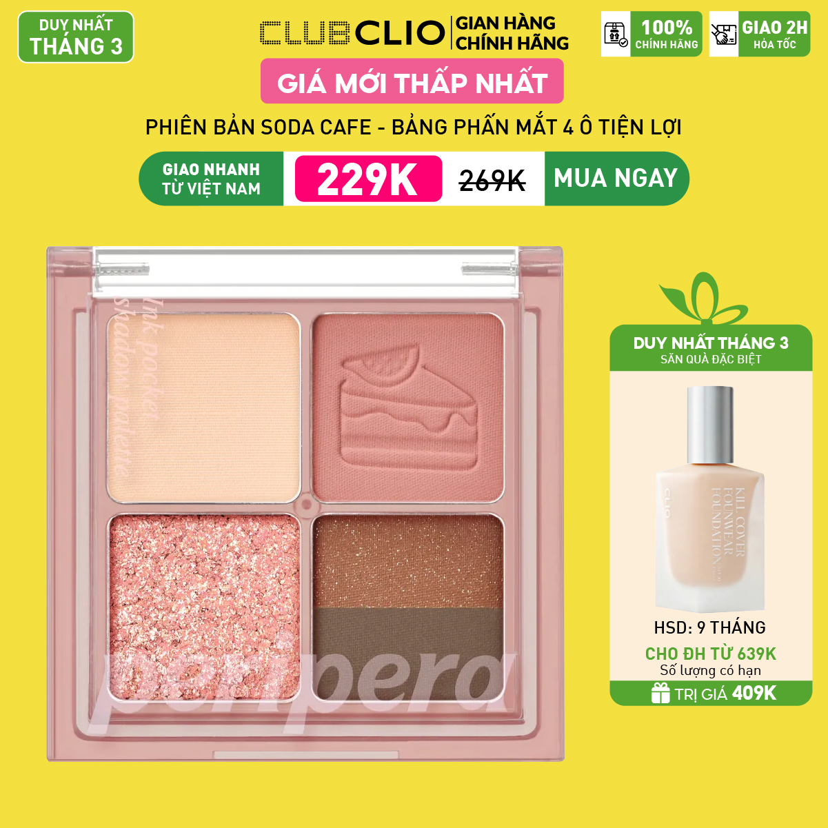 [Săn Deal]Bảng Phấn Mắt Nhũ Peripera Ink Pocket Shadow Palette (6.4G)