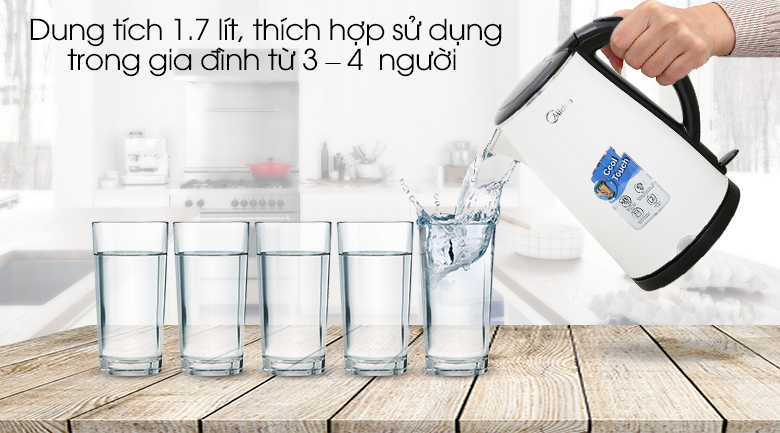 Bình đun siêu tốc Midea 1.7 lít MK-17DS