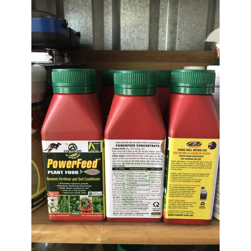 Phân đạm cá Powerfeed chai 250ml, nguyên liệu nhập khẩu Úc, chiết xuất từ cá Hồi power feed