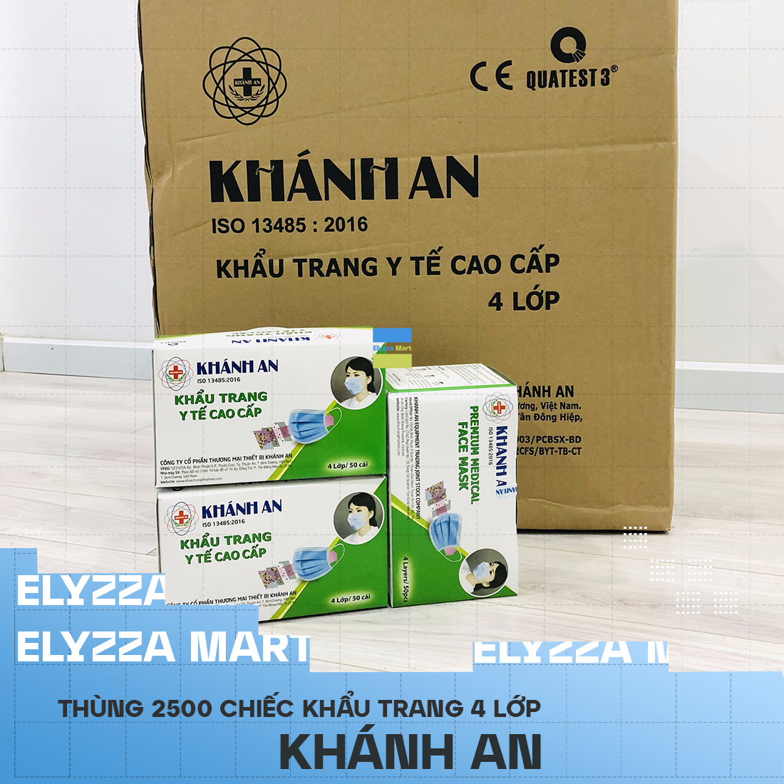 Combo 5 Hộp Khẩu Trang Y Tế Cao Cấp Khánh An (Hộp 50 Chiếc)