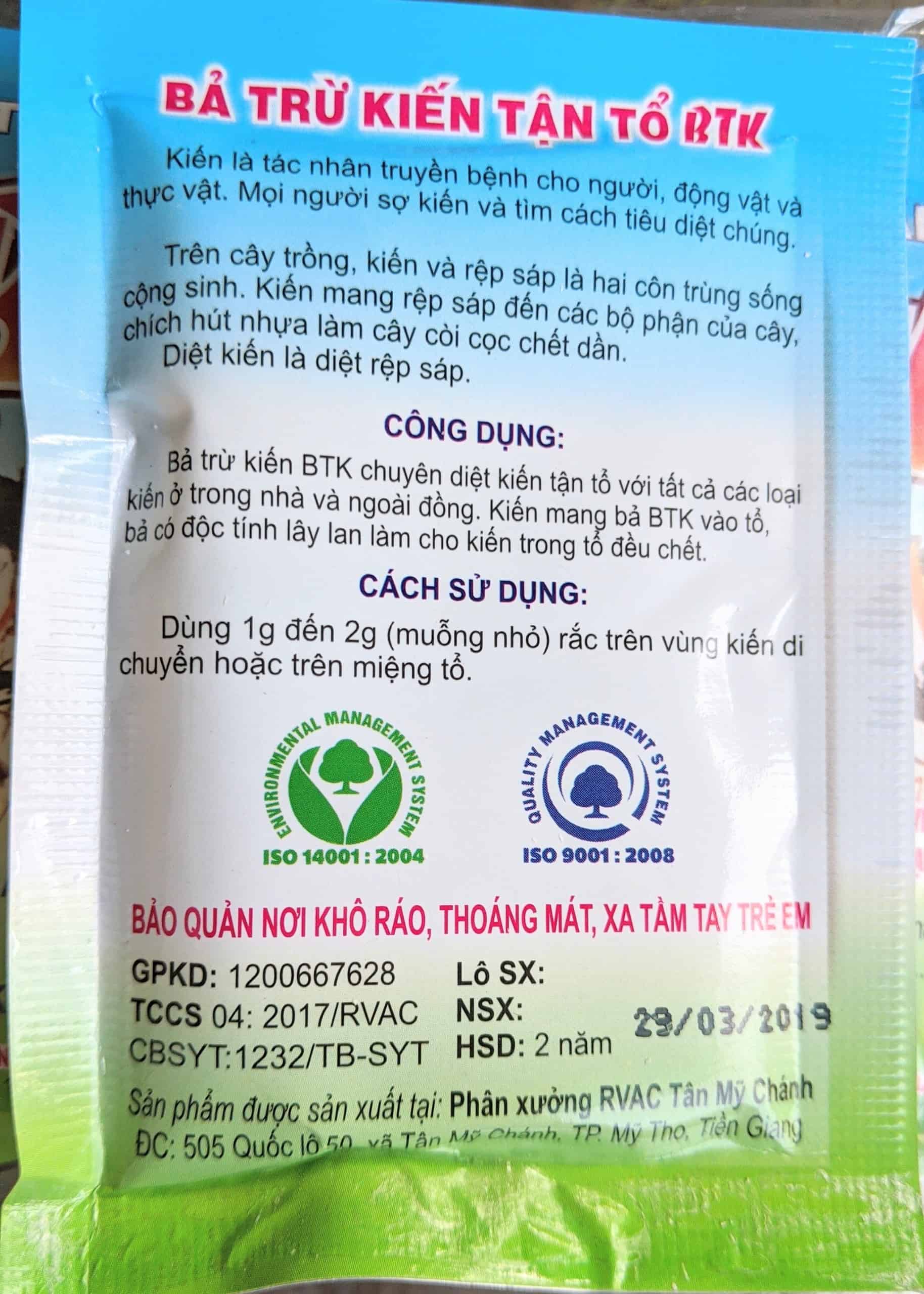 [HCM]Bã Trừ Kiến Tận Ổ BTK 5gr