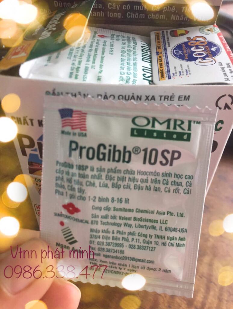 Phân bón lá PROGIBB 10SP GA3 MỸ  Gói 1g