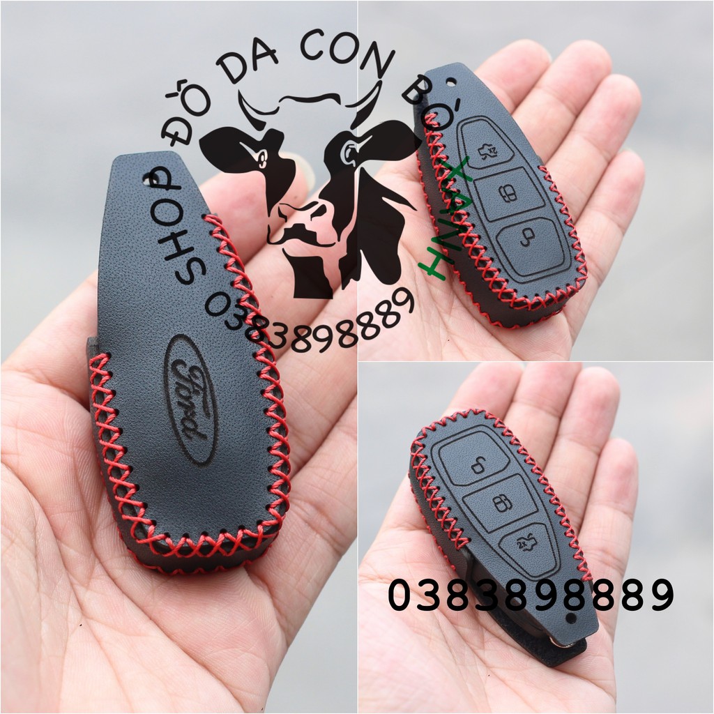 Bao da chìa khoá Ford Ecosport, Fiesta, Focus handmade da thật 004