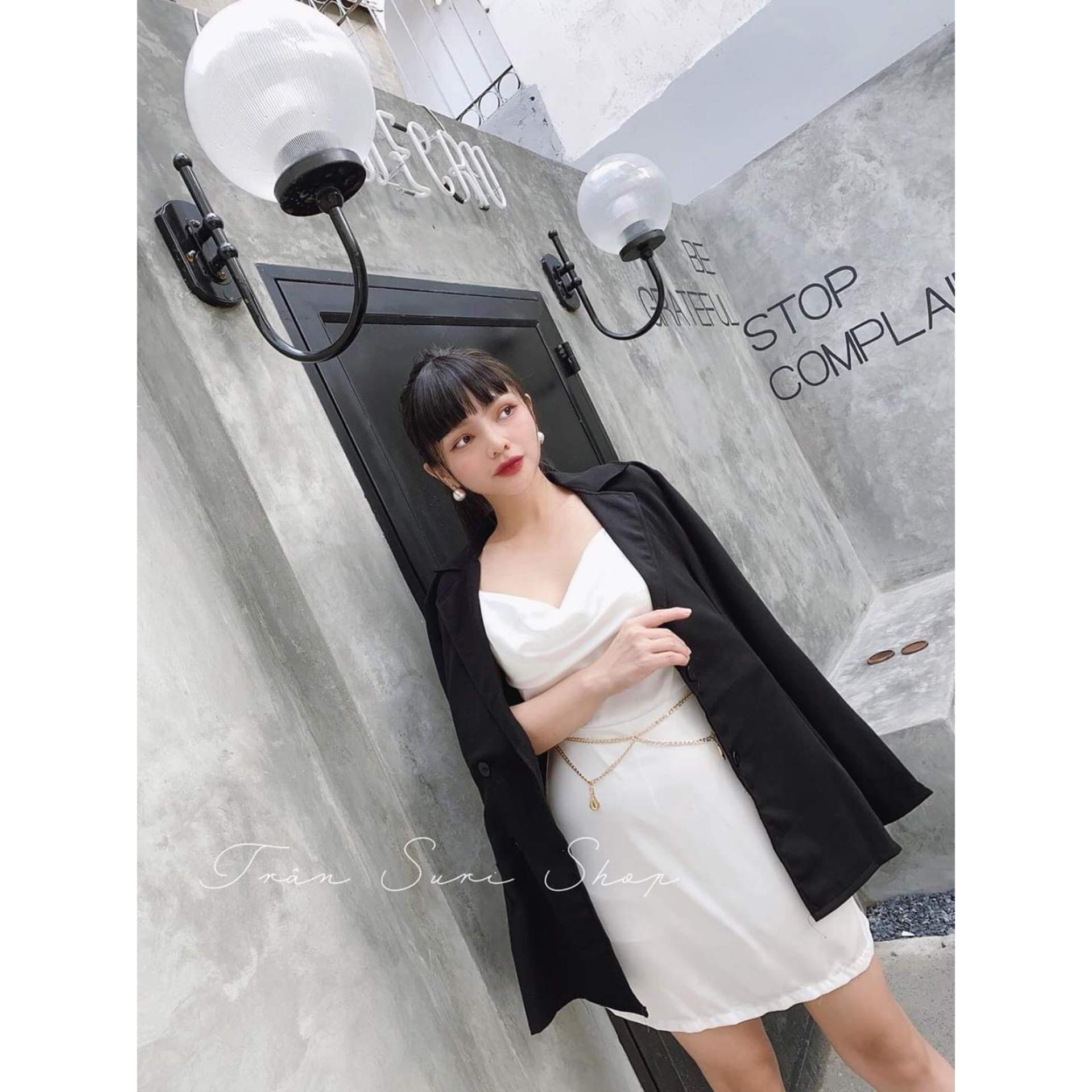 sét áo vest đầm body phi cổ đổ