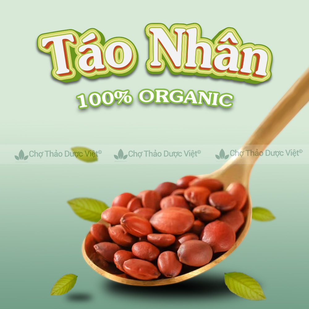 Táo nhân 100g, đã làm sạch sao thơm, hỗ trợ dưỡng tâm, an thần, cải thiện trí nhớ, mất ngủ