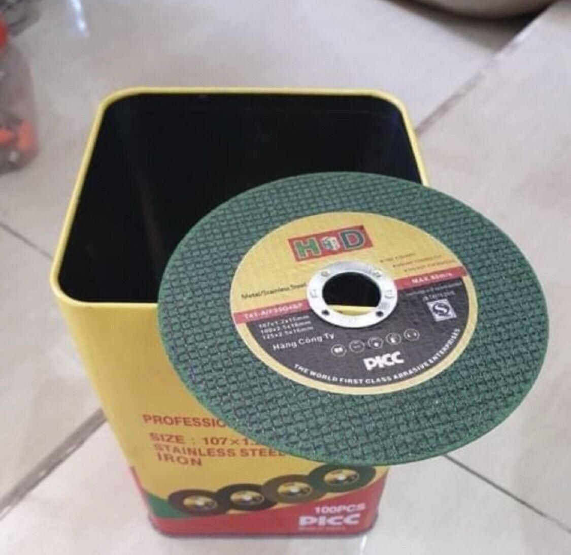 100 VIÊN ĐÁ CẮT HỘP SẮT 100mm