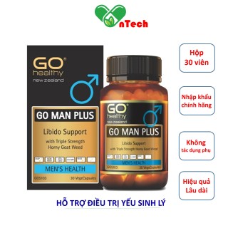 Bổ thận tráng dương Tăng cường sinh lý GO Man Plus cải thiện tình trạng xuất tinh sớm rối loạn cương dương sản phẩm nhập khẩu NEW ZEALAND - Hộp 30 viên thumbnail