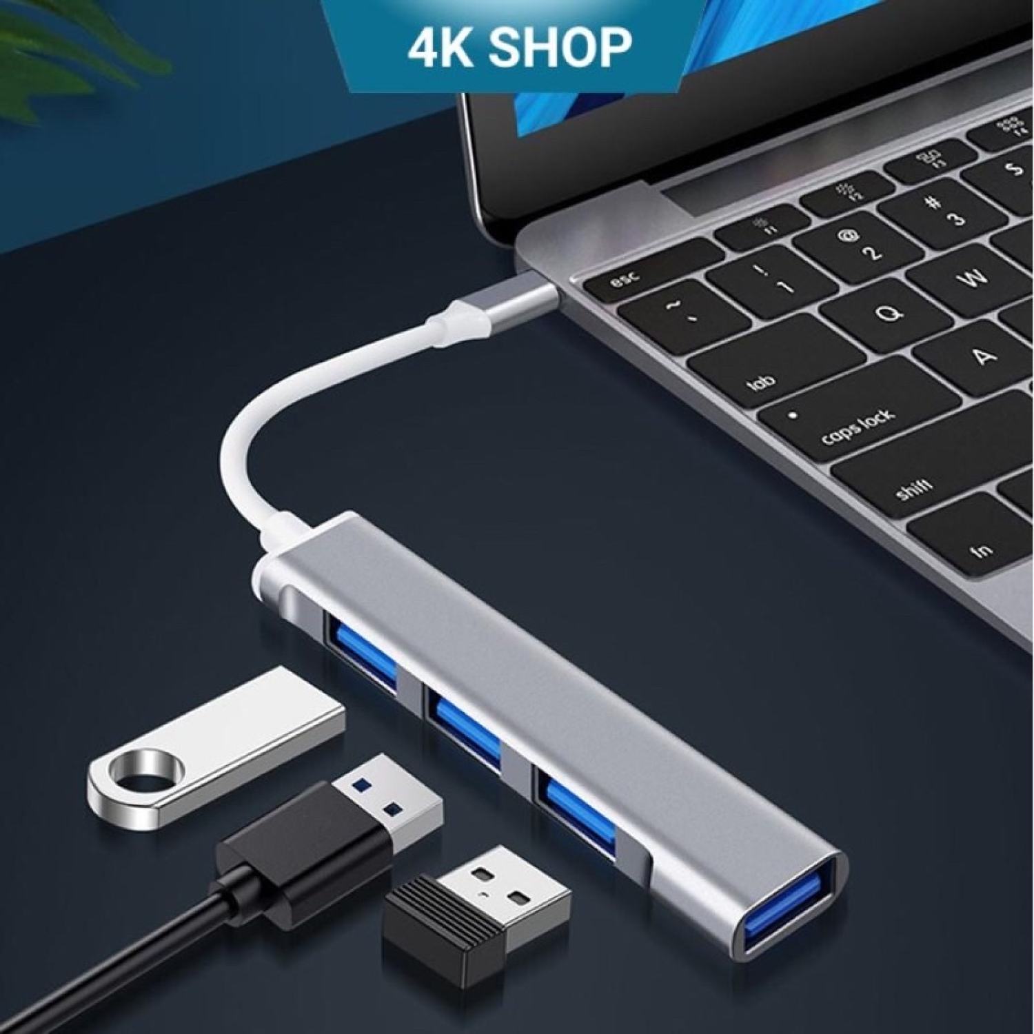 [Mã ELHA9 giảm 15% đơn 50K] Cáp chuyển tin hiệu Type C sang 4 cổng Usb 3.0 - Hup chia cổng type C