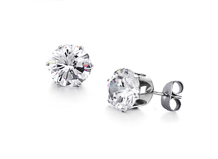 Bông tai titan đá pha lê sáng chíu 4mm ĐV: 2 chiếc BT01