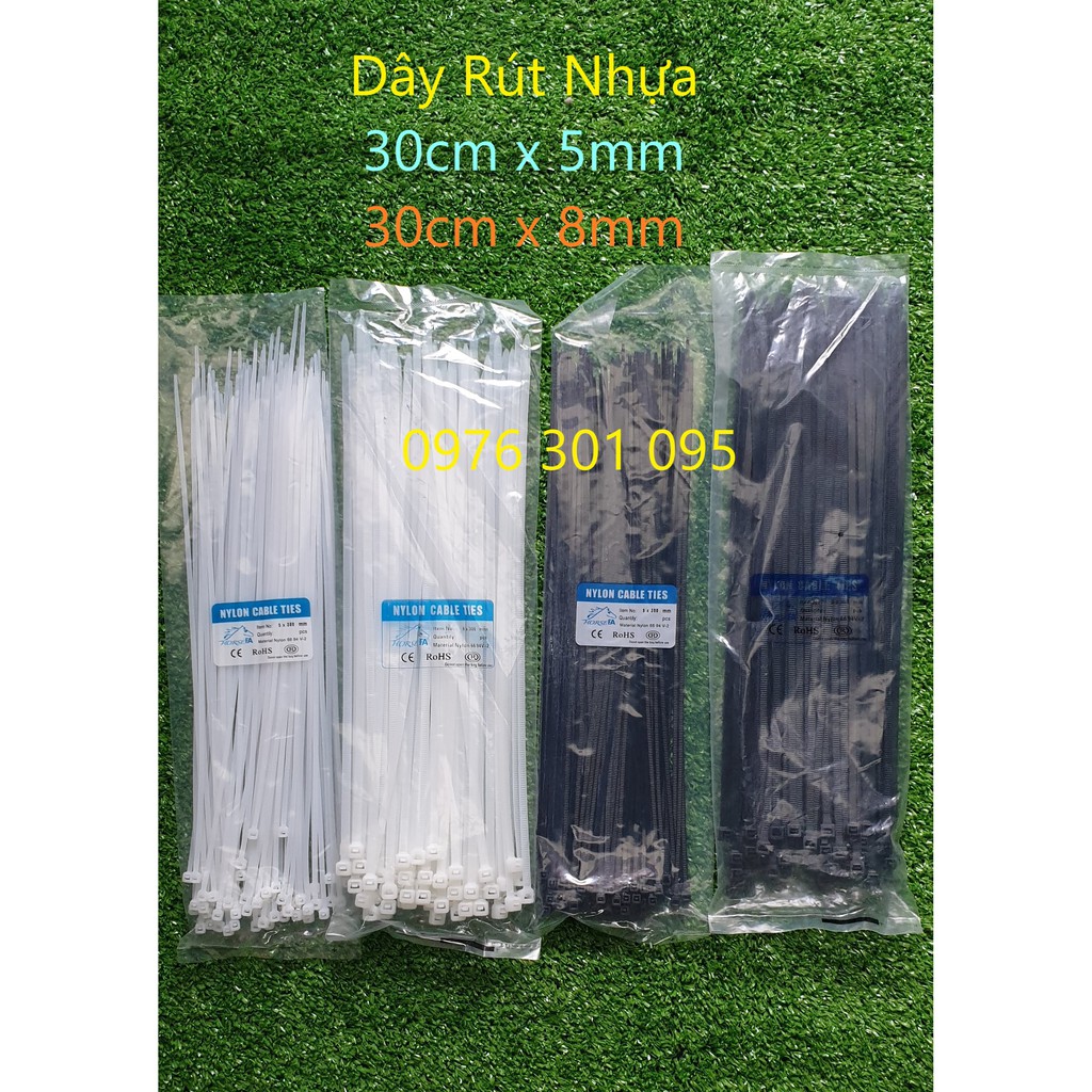 Dây Rút Nhựa 10cm/15cm/20cm/25cm/30cm [Trắng - Đen]