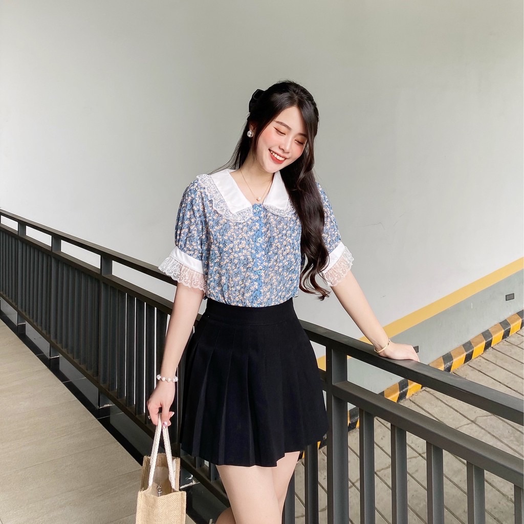 ÁO SƠ MI CỔ NHỌN VIỀN REN (MS113)