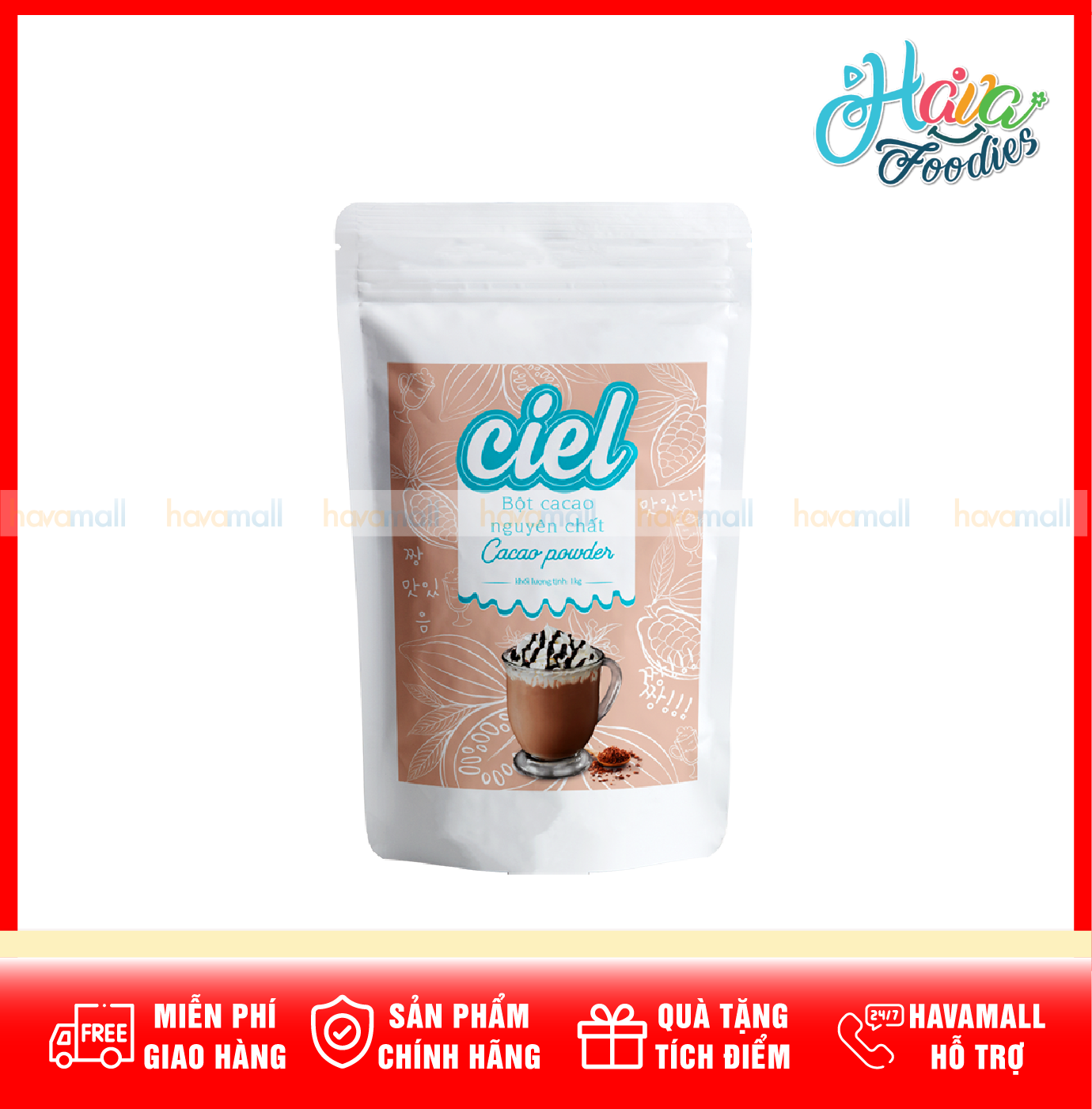 [KÈM CÔNG THỨC] Bột Cacao Nguyên Chất Ciel 200g – Cocoa powder