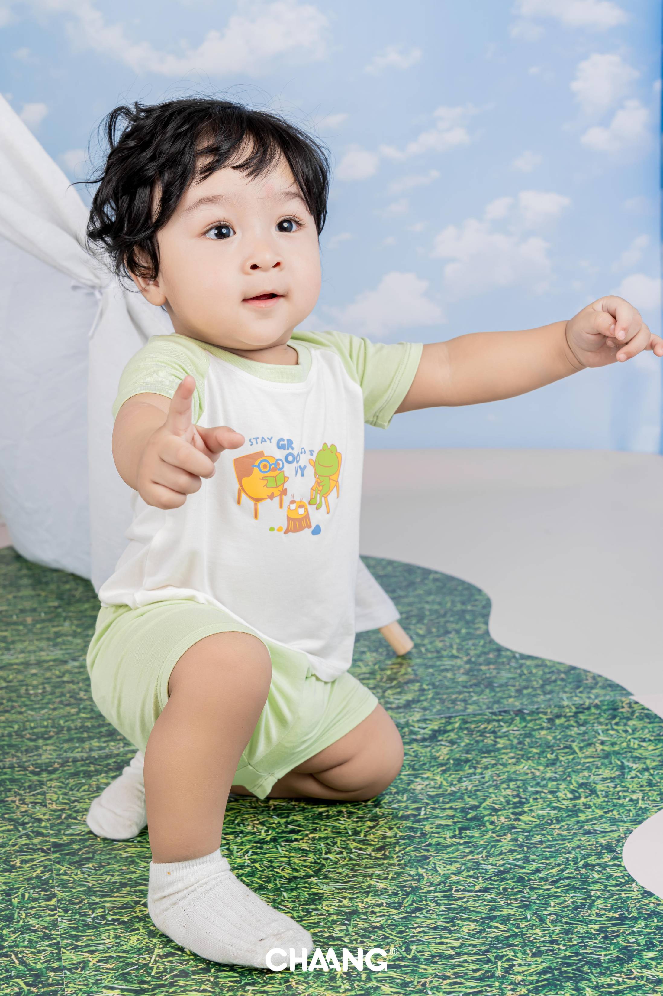 [CHAANG] Bộ quần áo cộc raglan Spring Chaang