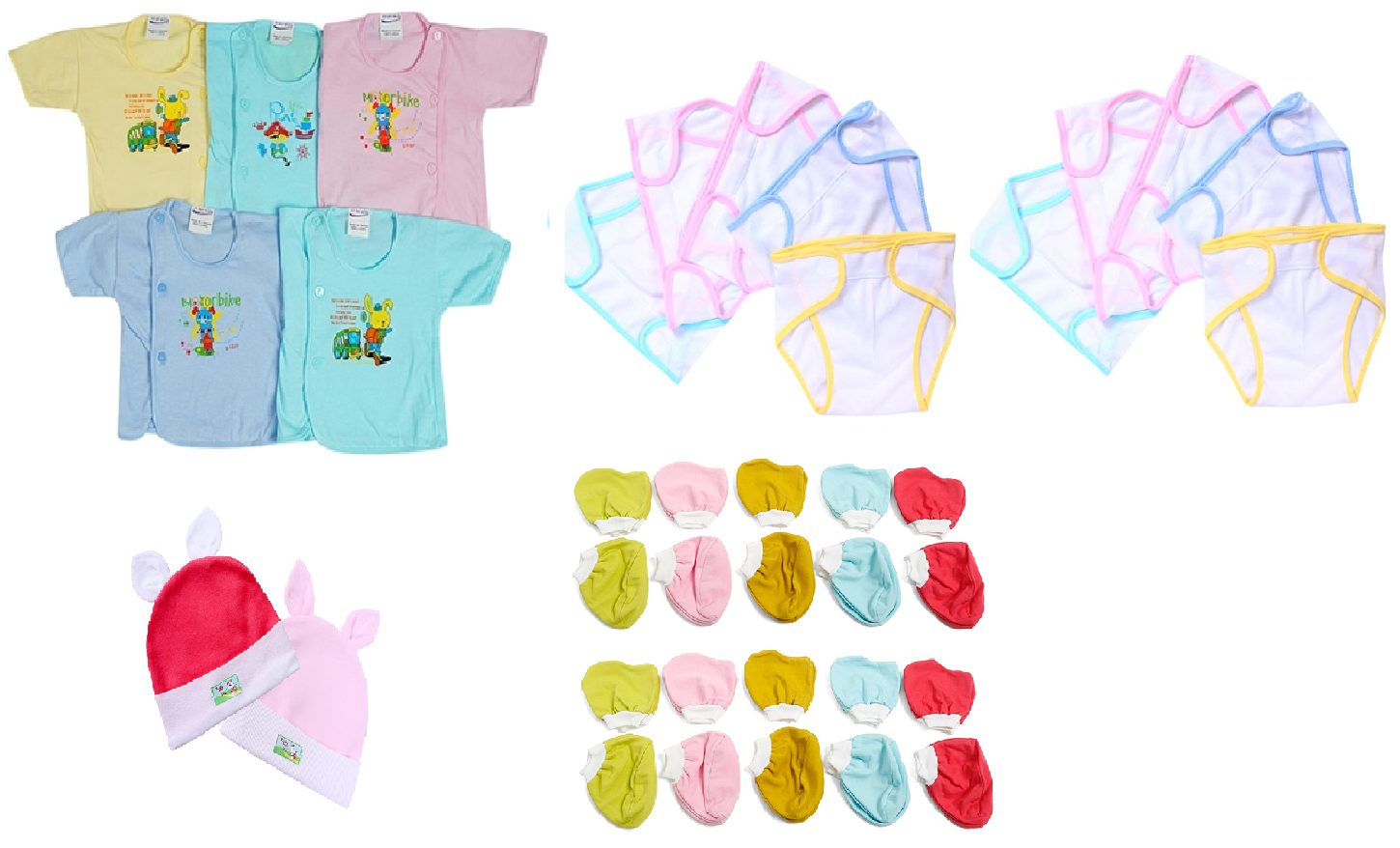 [ TẶNG VÒNG DÂU TẰM] COMBO 42 Món Đồ Dùng Dành Cho Bé Sơ Sinh Cao Cấp( áo màu bác sĩ cho bé  2 - 6kg)