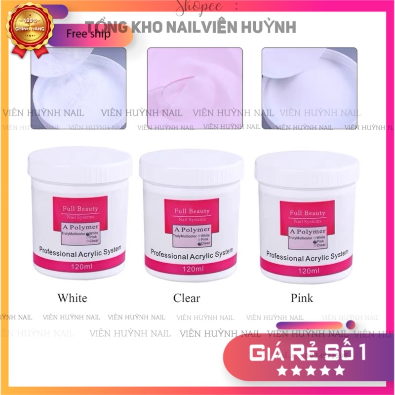 Bột đắp móng nail Ezflow 120ml  bột nặn hoa đắp móng đính đá nail