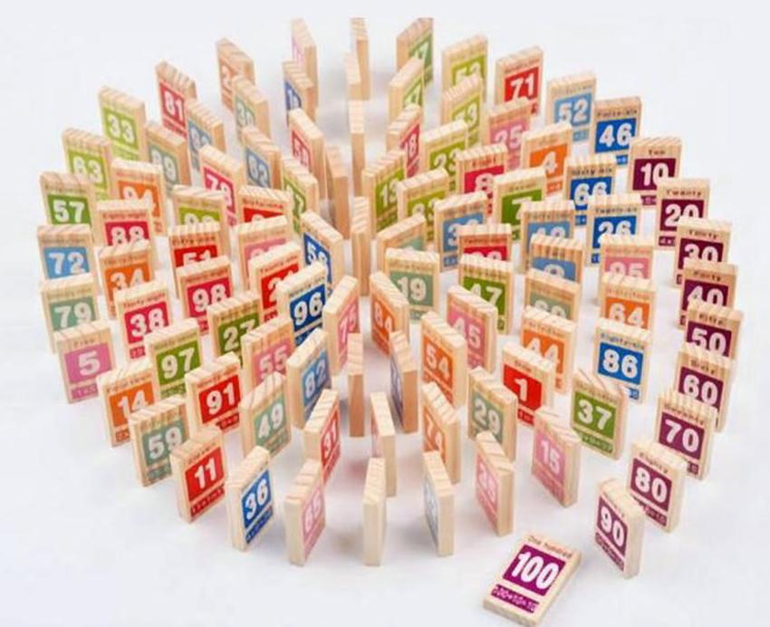 Bộ Domino 100 Số Học Kèm Tiếng Anh Cho Bé