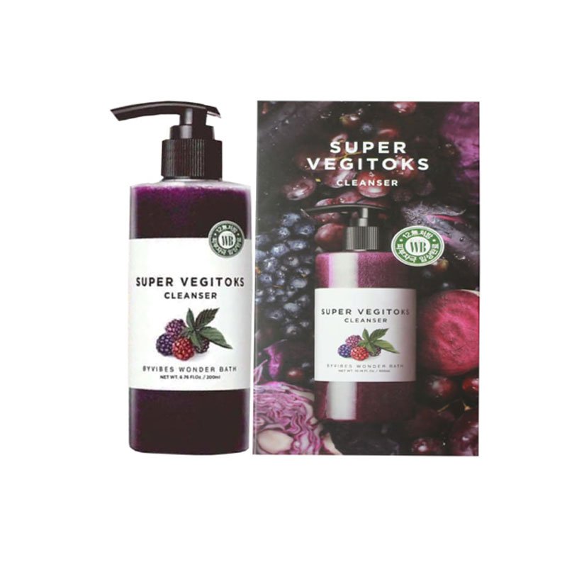 Sữa rửa mặt rau củ thải độc Super vegitoks cleanser Wonder bath Full size - 300ml