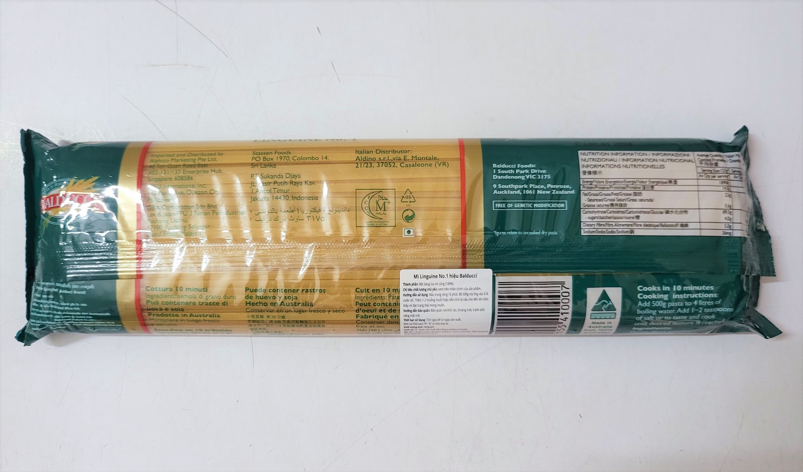 [Gói 500g – SỐ 1] MÌ Ý SỢI DẸT [Australia] BALDUCCI No 1 Linguine Pasta (halal) (tmt)