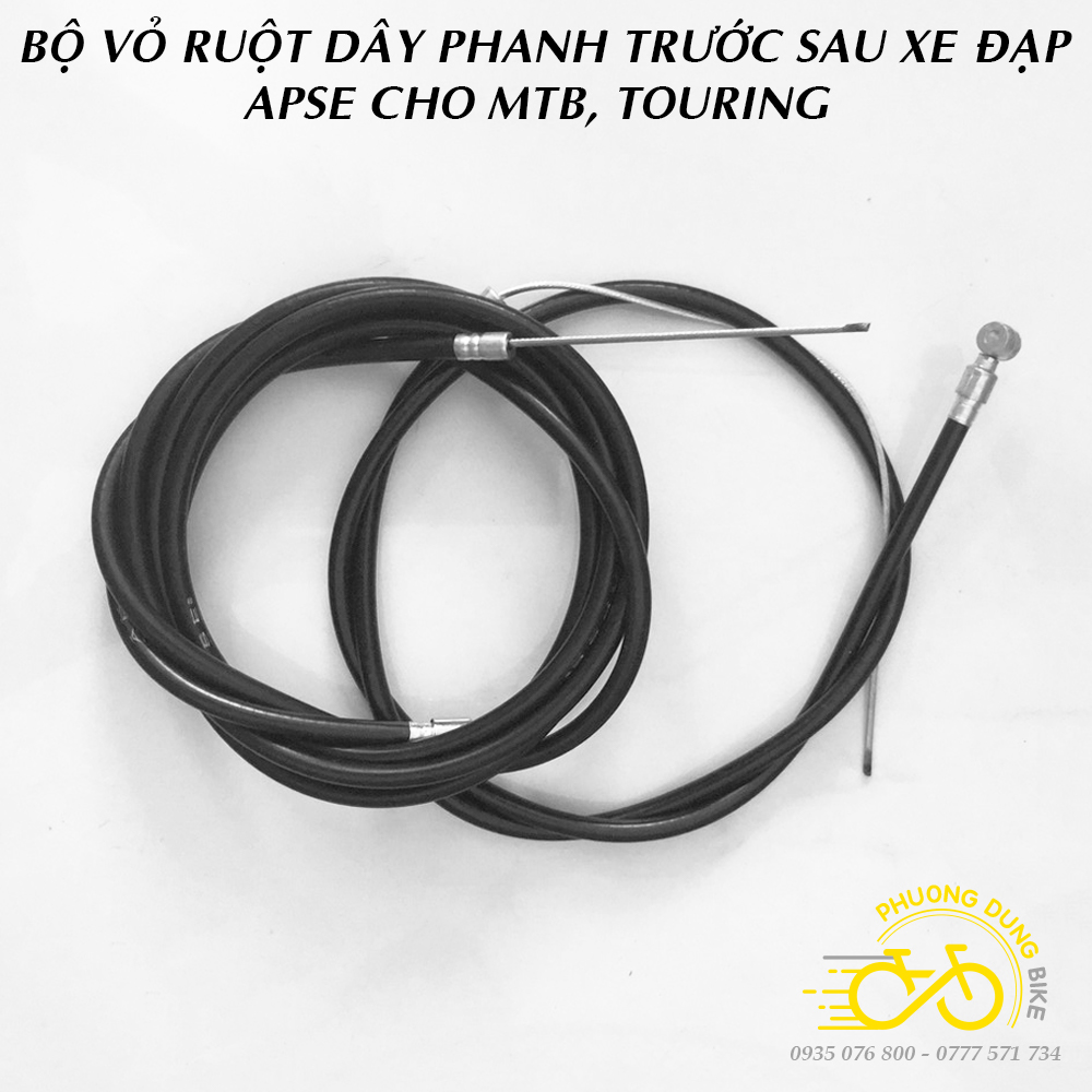 Bộ vỏ ruột dây phanh xe đạp APSE trước - sau