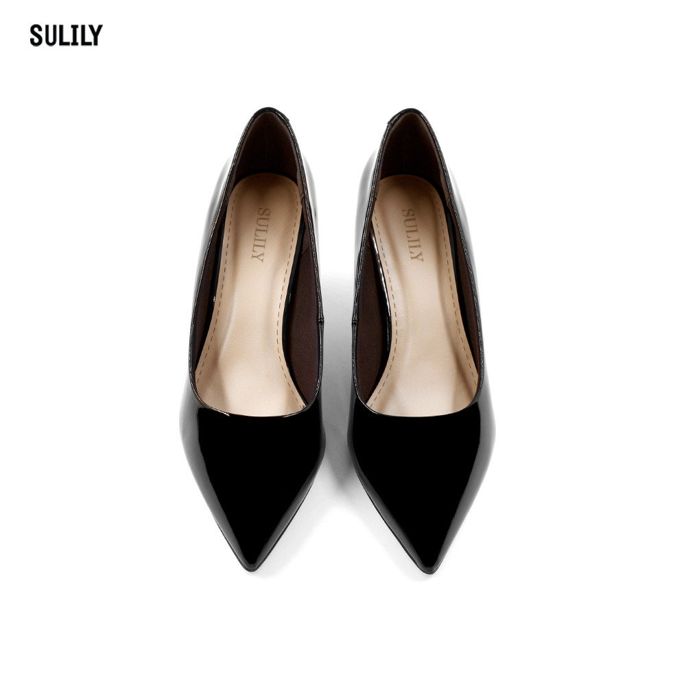 Giày Cao Gót 5cm Da Bóng Đệm Mút Sulily G01-II20DEN